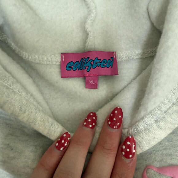 EDIKTED Sasha Bow Detail Oversized Hoodie Womens XL - Picture 4 of 7